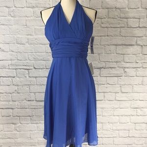 Maggy London Blue Halter Dress NWT 2P